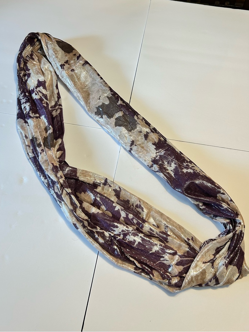 Apt. 9 Floral Infinity Scarf in Purple and Cream